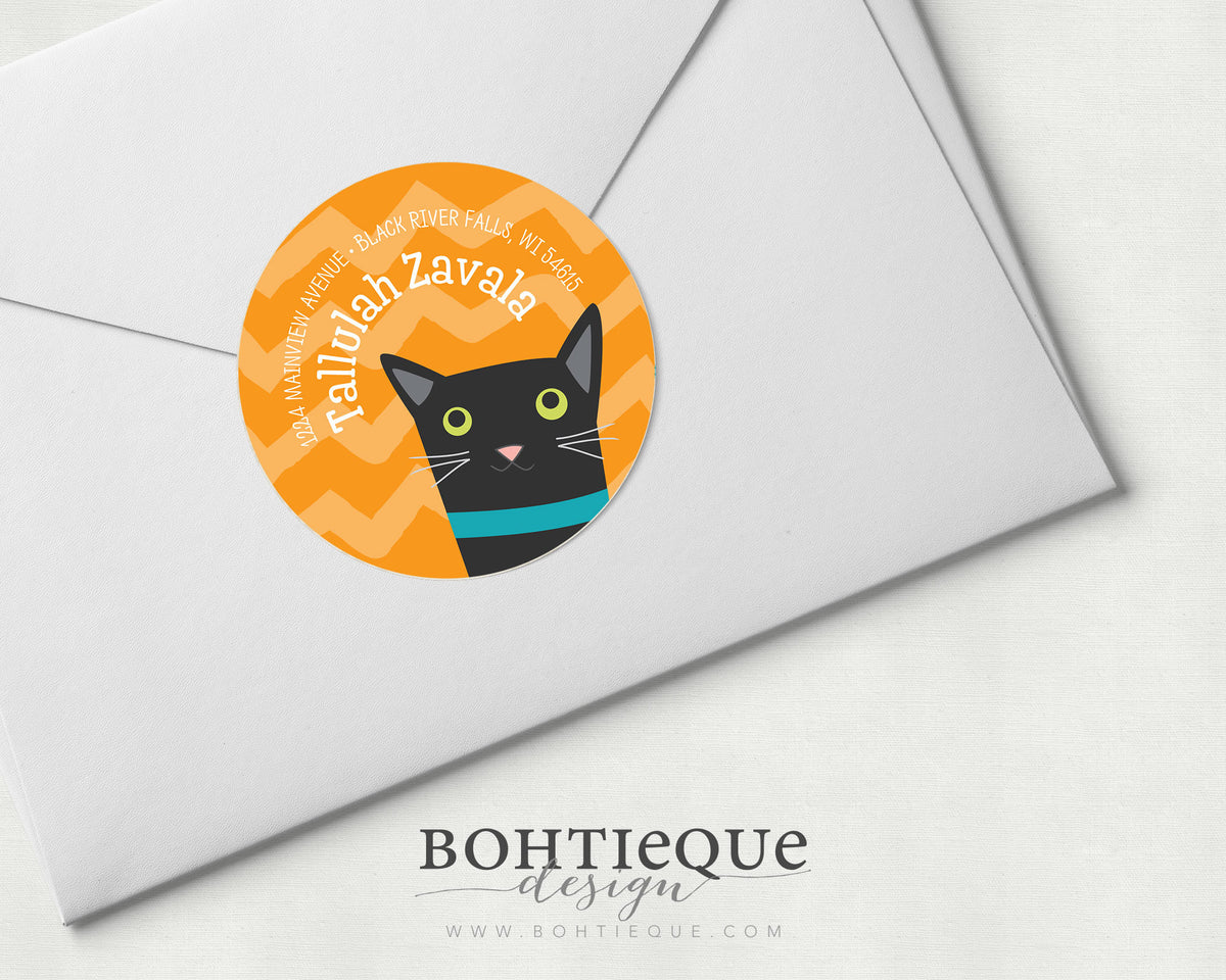 Large Cat Address Labels Tallulah the Cat Address Labels – Bohtieque Design