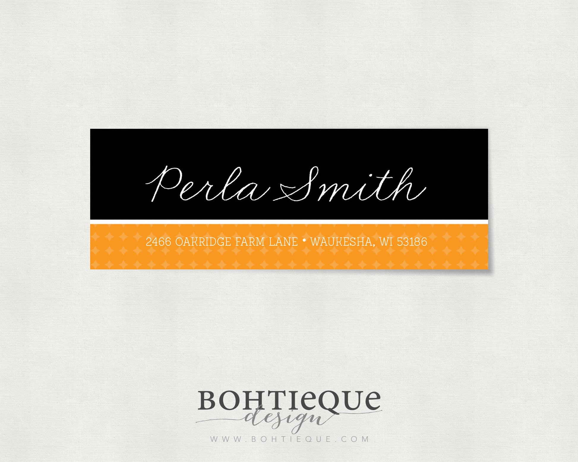 Schoolhouse Cursive Return Address Label – Bohtieque Design