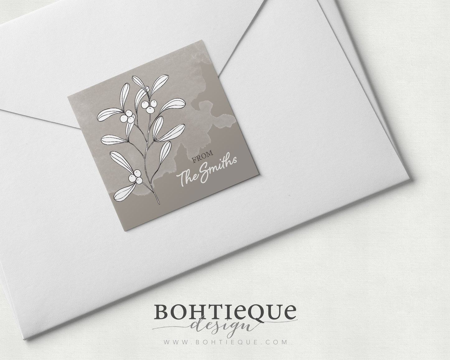 Holly Branch Holiday Return Address Labels