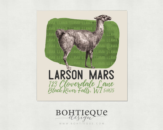 Larson the Llama Return Address Label