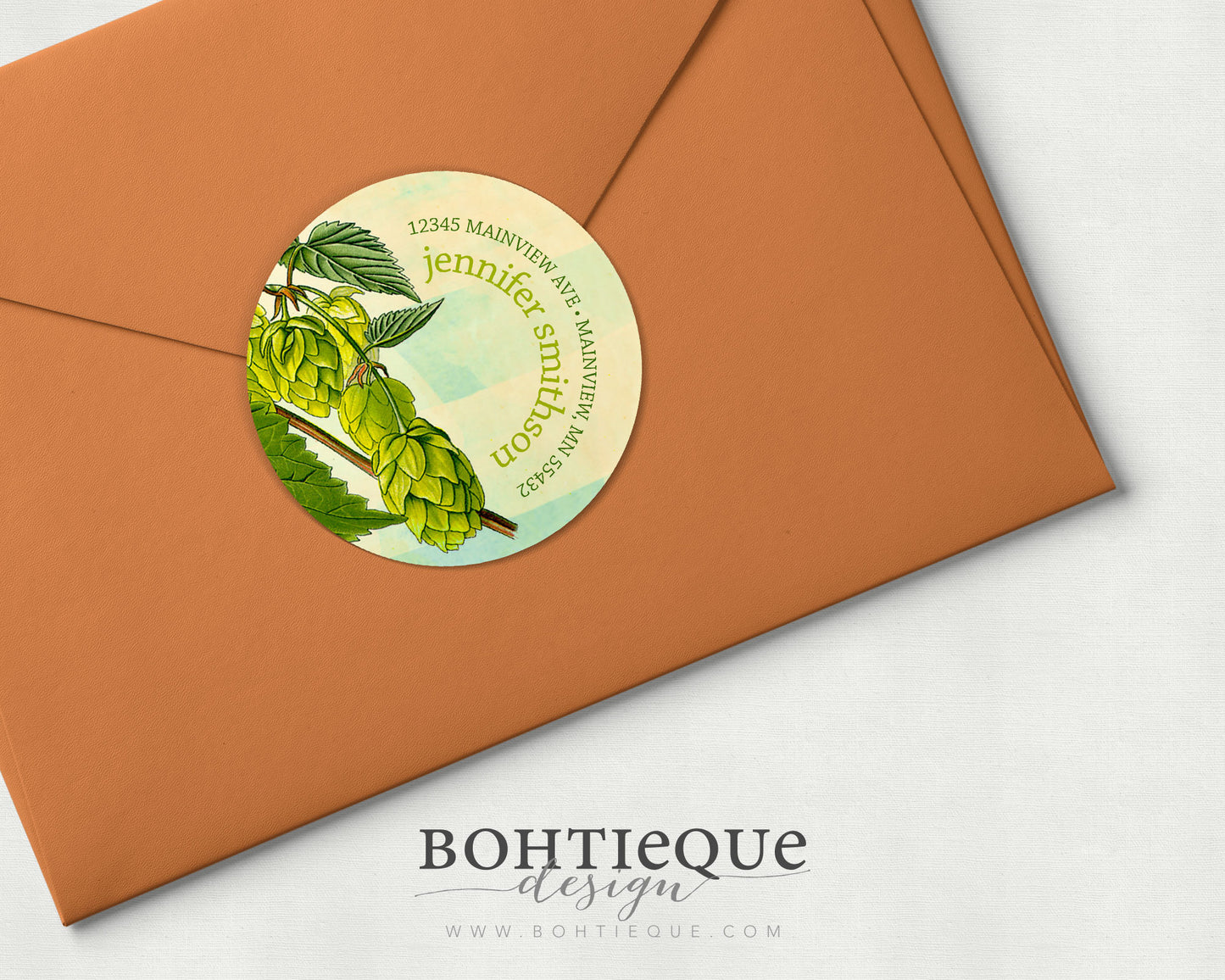 Brewers Hops Botanical Return Address Stickers