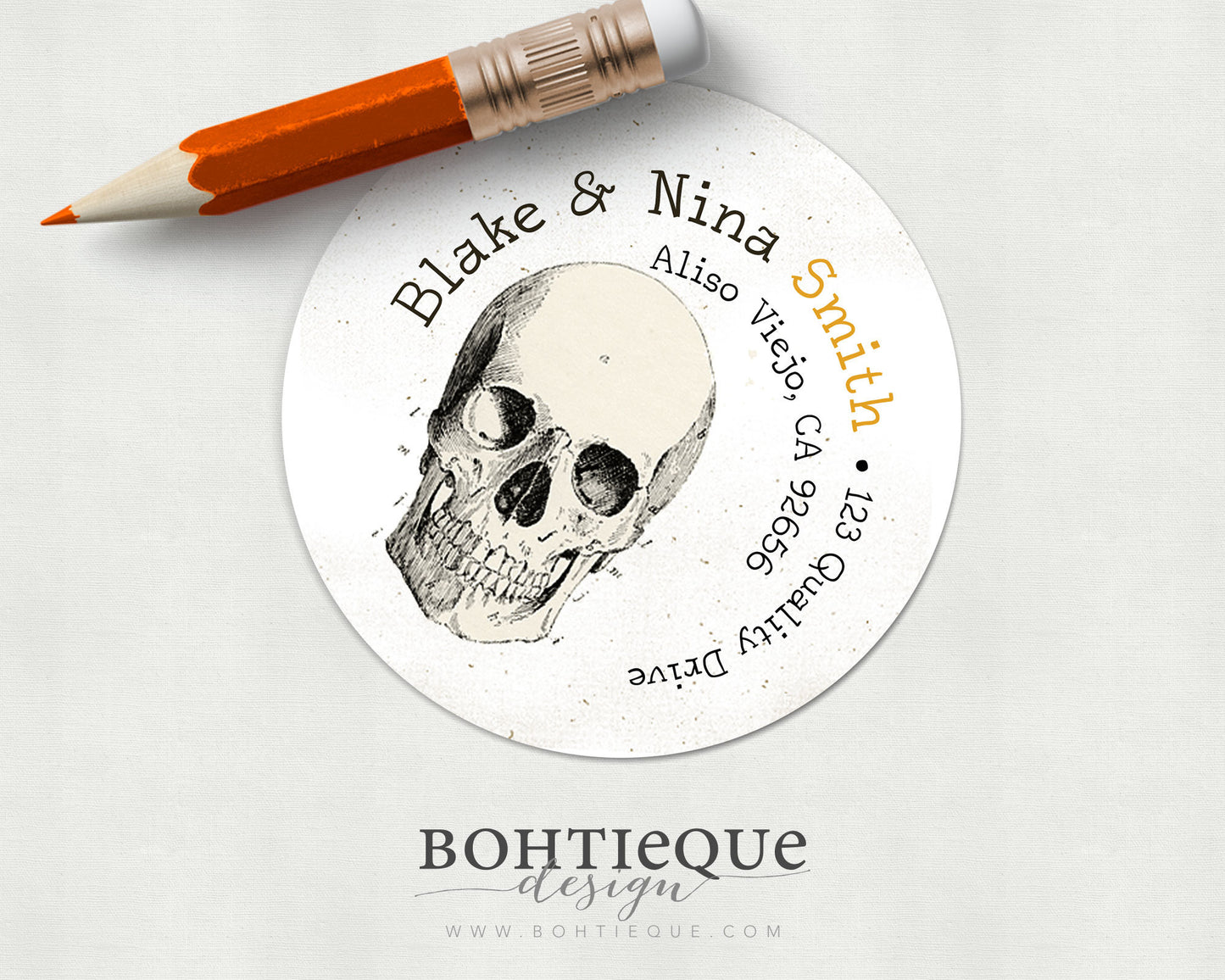 Skull Halloween Return Address Label