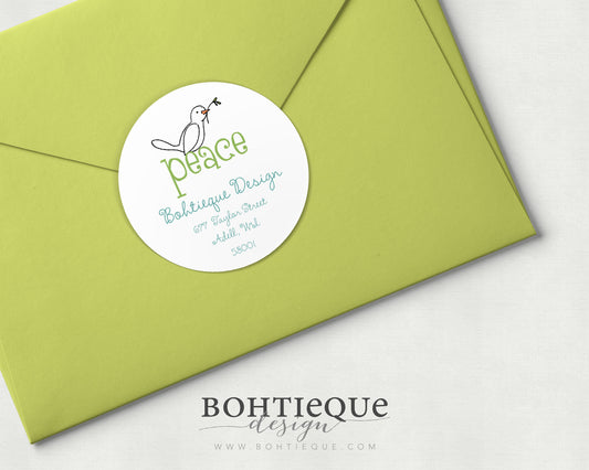 Peace Dove Personalized Envelope Label