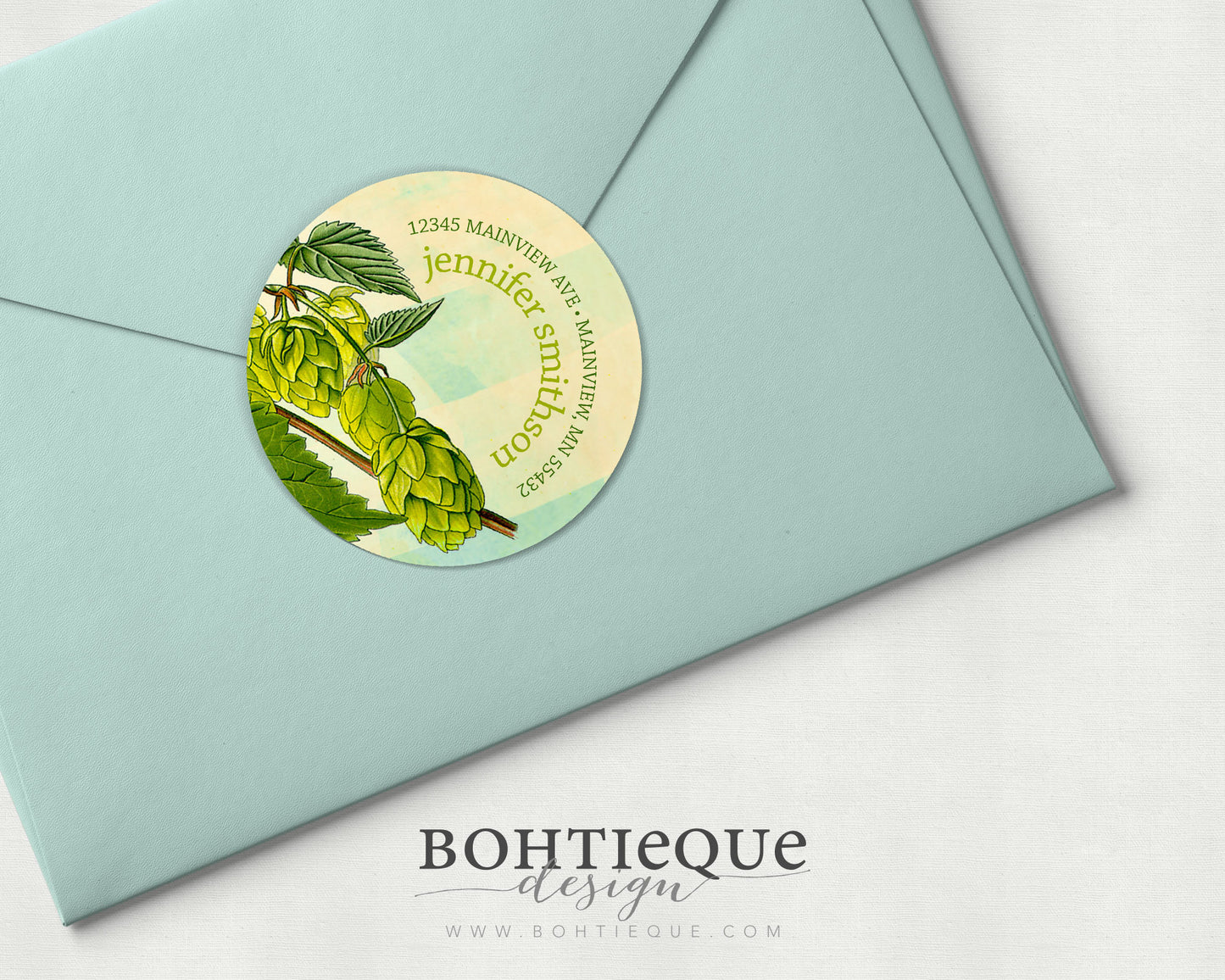 Brewers Hops Botanical Return Address Stickers