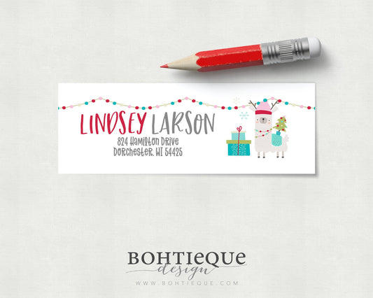 Lindsey Llama Personalized Return Address Label