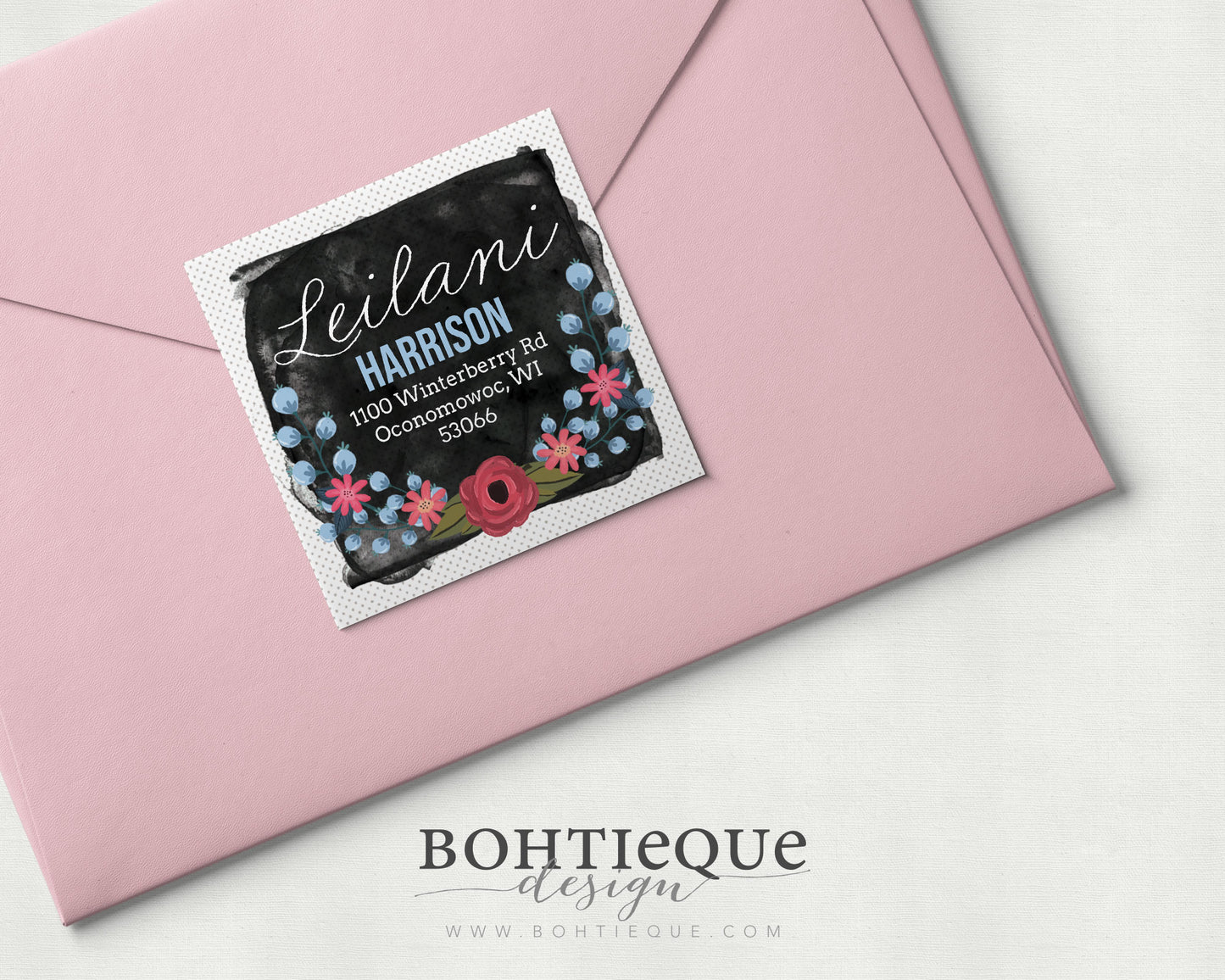 Leilani Floral Return Address Label