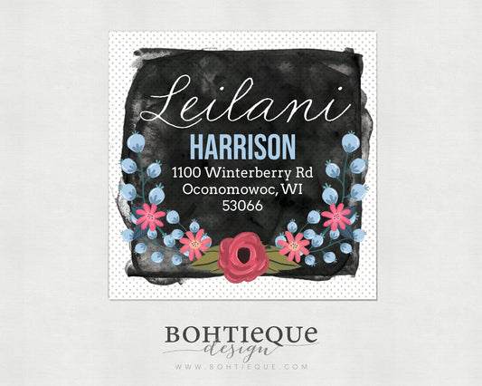 Leilani Floral Return Address Label