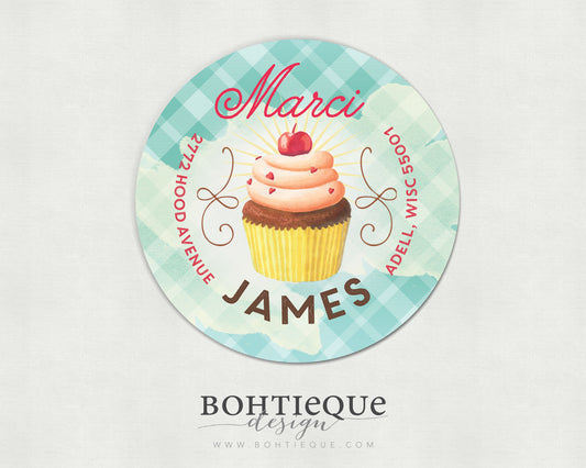 Marci Cupcake Gift Return Address Labels