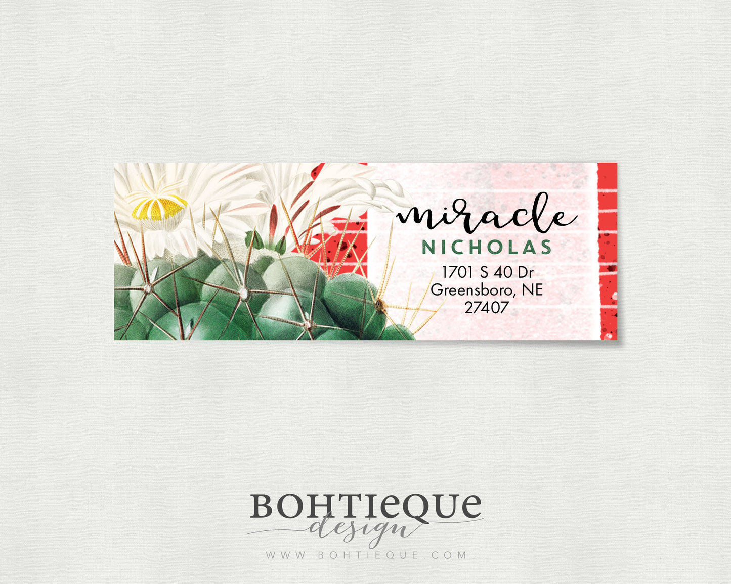 Miracle Cactus Return Address Labels