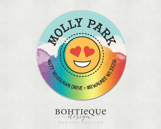 Molly Rainbow Clouds Return Address Label