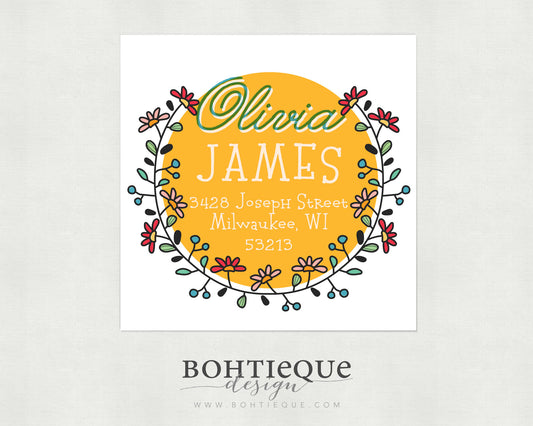 Olivia Flowers Return Address Label