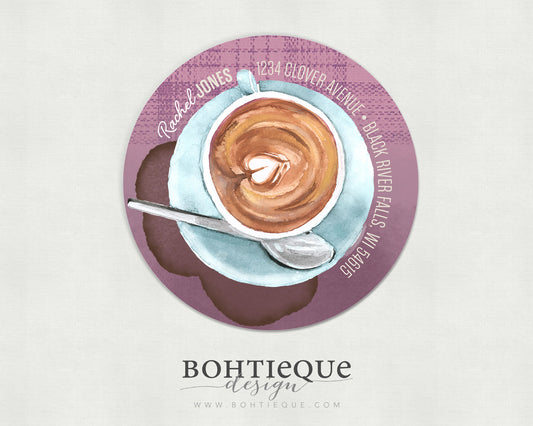 Plaid and Coffee Return Address Labels