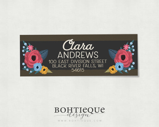 Clara Flowers Return Address Labels